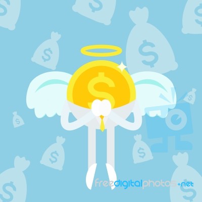 Angel Coin Business Man Sky Stock Image