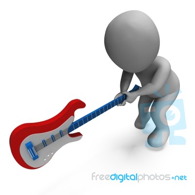 Angry Guitarist Smashing Guitar Shows Rock Music Stock Image