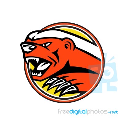 Angry Honey Badger Mascot Stock Image