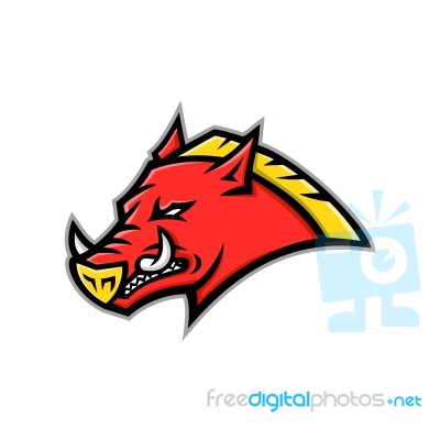 Angry Razorback Mascot Stock Image