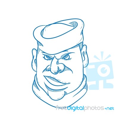 Angry Sailorman Head Cartoon Stock Image