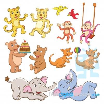 Animal Cartoon Set Stock Image