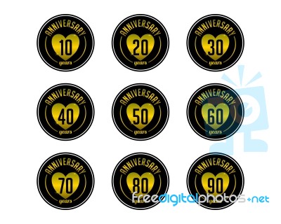 Anniversary Badges Collection Stock Image