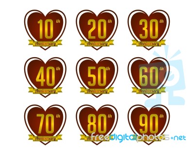 Anniversary Badges Collection Stock Image