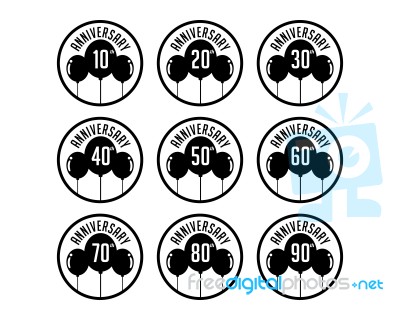 Anniversary Badges Collection Stock Image