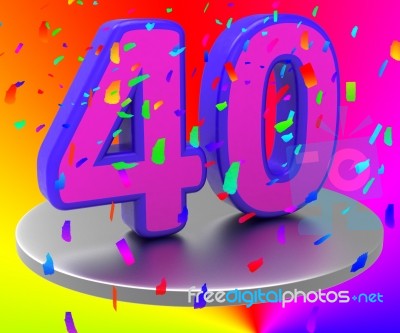 Anniversary Forty Shows Happy Birthday And Anniversaries Stock Image