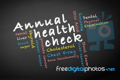 Annual Health Concept On Chalkboard Stock Image