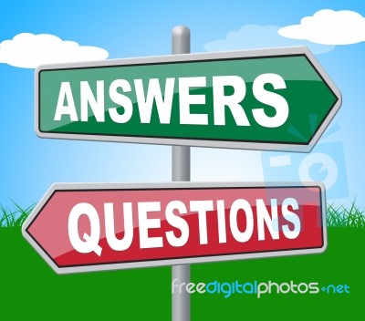 Answers Questions Indicates Template Displaying And Answering Stock Image