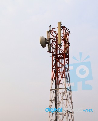 Antenna Tower Of Communication Stock Photo