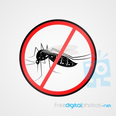 Anti Mosquito Symbol.mosquito Warning Sign Stock Image