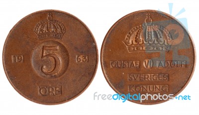 Antique Coin Of Sweden 1921 Year Stock Photo