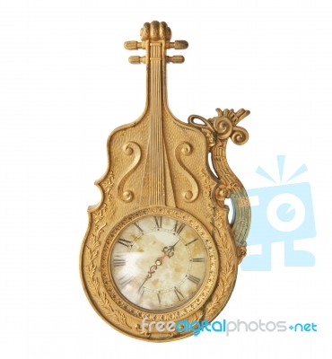 Antique Gold Clock Stock Photo