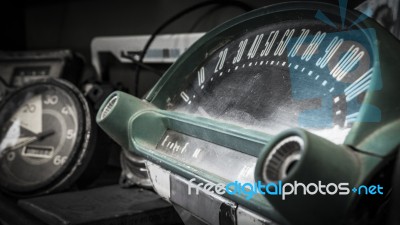 Antique Truck Instrumentation Stock Photo