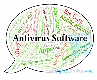 Antivirus Software Indicates Application Shielding And Security Stock Image