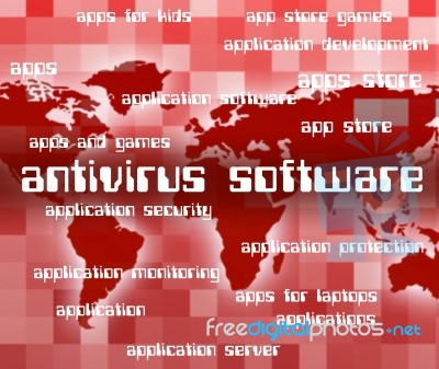 Antivirus Software Indicates Programs Unsecured And Spyware Stock Image