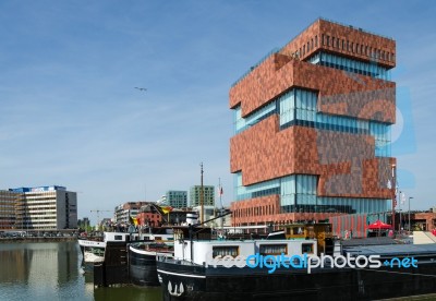 Antwerp, Belgium - May 10, 2015: Museum Aan De Stroom (mas) Alon… Stock Photo