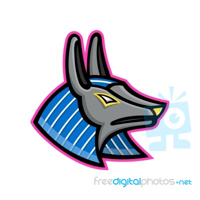 Anubis Egyptian God Mascot Stock Image