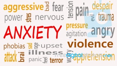 Anxiety Word Cloud On A White Background Stock Image