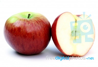 Apple And A Half Stock Photo