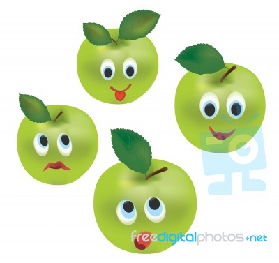 Apple Face Expressions Stock Image