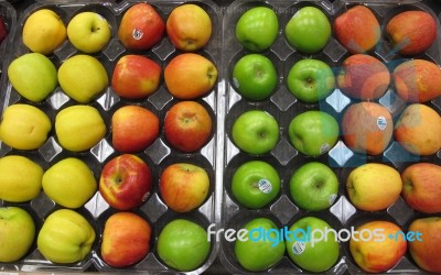 Apples In Case Stock Photo