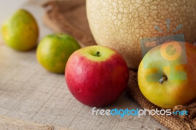 Apples On Wooden Boards Stock Photo Apples On Wooden Boards Stock Photo