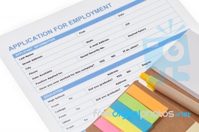 Application For Employment Stock Photo