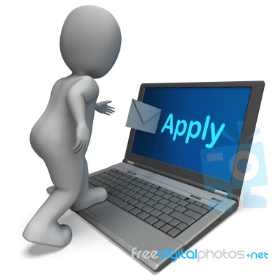 Apply Email Shows Applying For Employment Online Stock Image