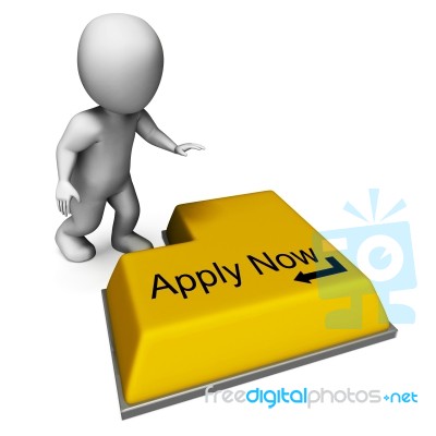 Apply Now Key Means Job Vacancy And Recruitment Stock Image