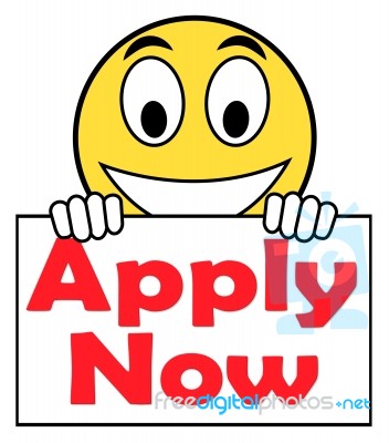 Apply Now On Sign Shows Job Applications And Recruitment Stock Image