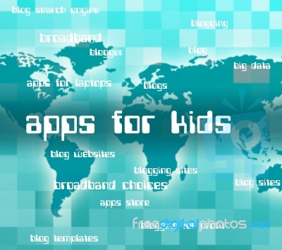Apps For Kids Showing Application Software And Web Stock Image