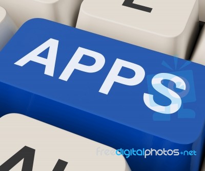 Apps Keys Shows Internet Application Or App Stock Image