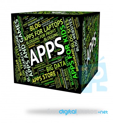 Apps Word Represents Application Software And Web Stock Image