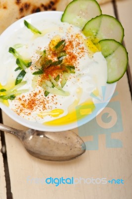 Arab Middle East Goat Yogurt And Cucumber Salad Stock Photo Arab Middle East Goat Yogurt And Cucumber Salad Stock Photo