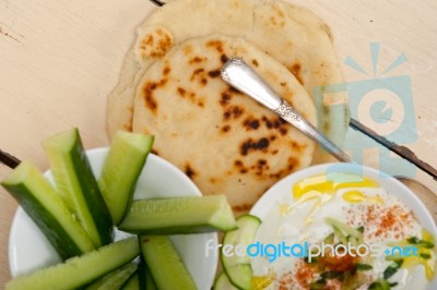 Arab Middle East Goat Yogurt And Cucumber Salad Stock Photo