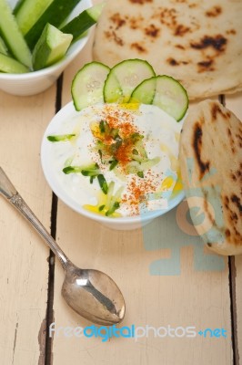 Arab Middle East Goat Yogurt And Cucumber Salad Stock Photo