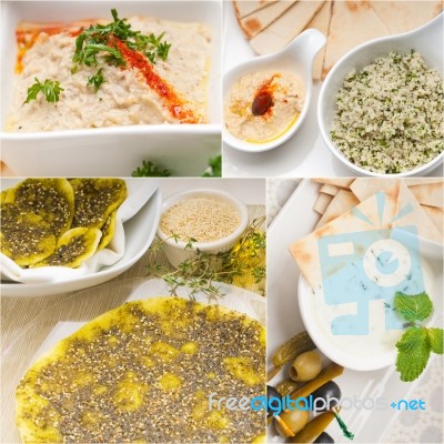 Arab Middle Eastern Food Collage Stock Photo