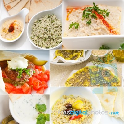 Arab Middle Eastern Food Collage Stock Photo