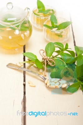 Arab Traditional Mint And Pine Nuts Tea Stock Photo Arab Traditional Mint And Pine Nuts Tea Stock Photo