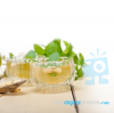 Arab Traditional Mint And Pine Nuts Tea Stock Photo