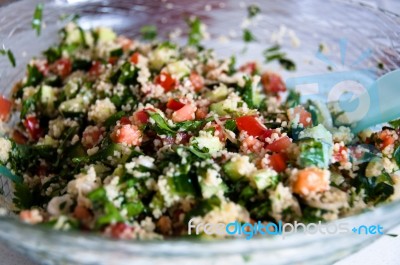 Arabian Tabouleh Dish With Couscous Stock Photo