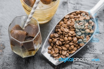 Arabica Iced Coffee Stock Photo