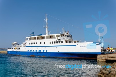 Arbatax Car Ferry In Dock At Palau Sardinia Stock Photo