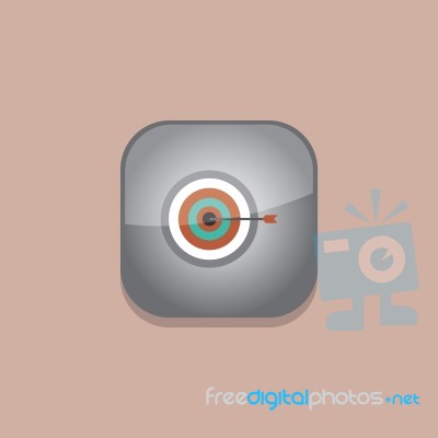 Archer Button Icon Flat   Illustration  Stock Image