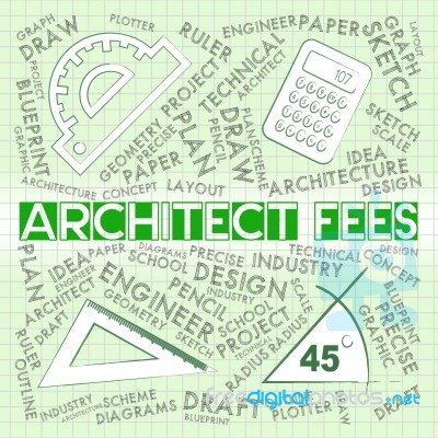 Architect Fees Means Draftsmen Payment And Cost Stock Image