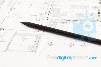Architectural Drawing Stock Photo