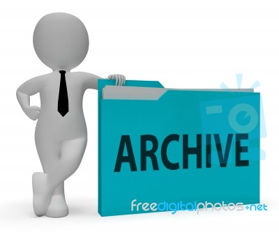 Archive Folder Represents Files Collection 3d Rendering Stock Image