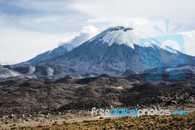 Arinacota Volcano, Lauca, Chile Stock Photo