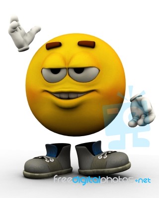 Arm Raised Emotiguy Stock Image