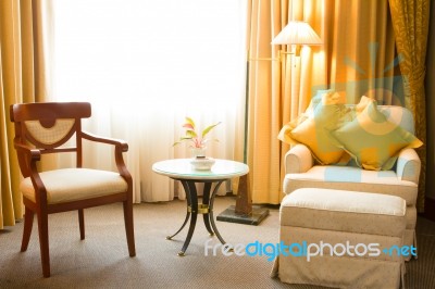 Armchairs In Living Room Stock Photo